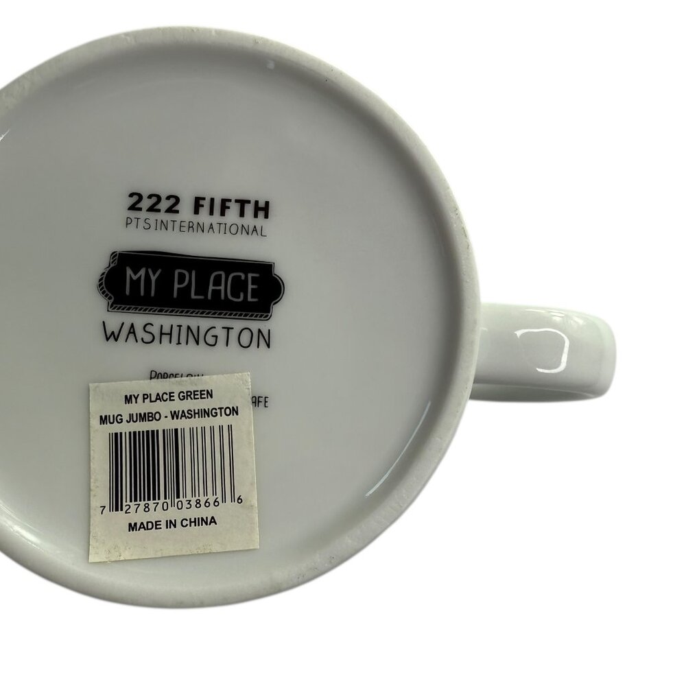 Large Oversized Ceramic Mug, White WASHINGTON State Cities Brand: 222 Fifth PTS - Picture 4 of 6